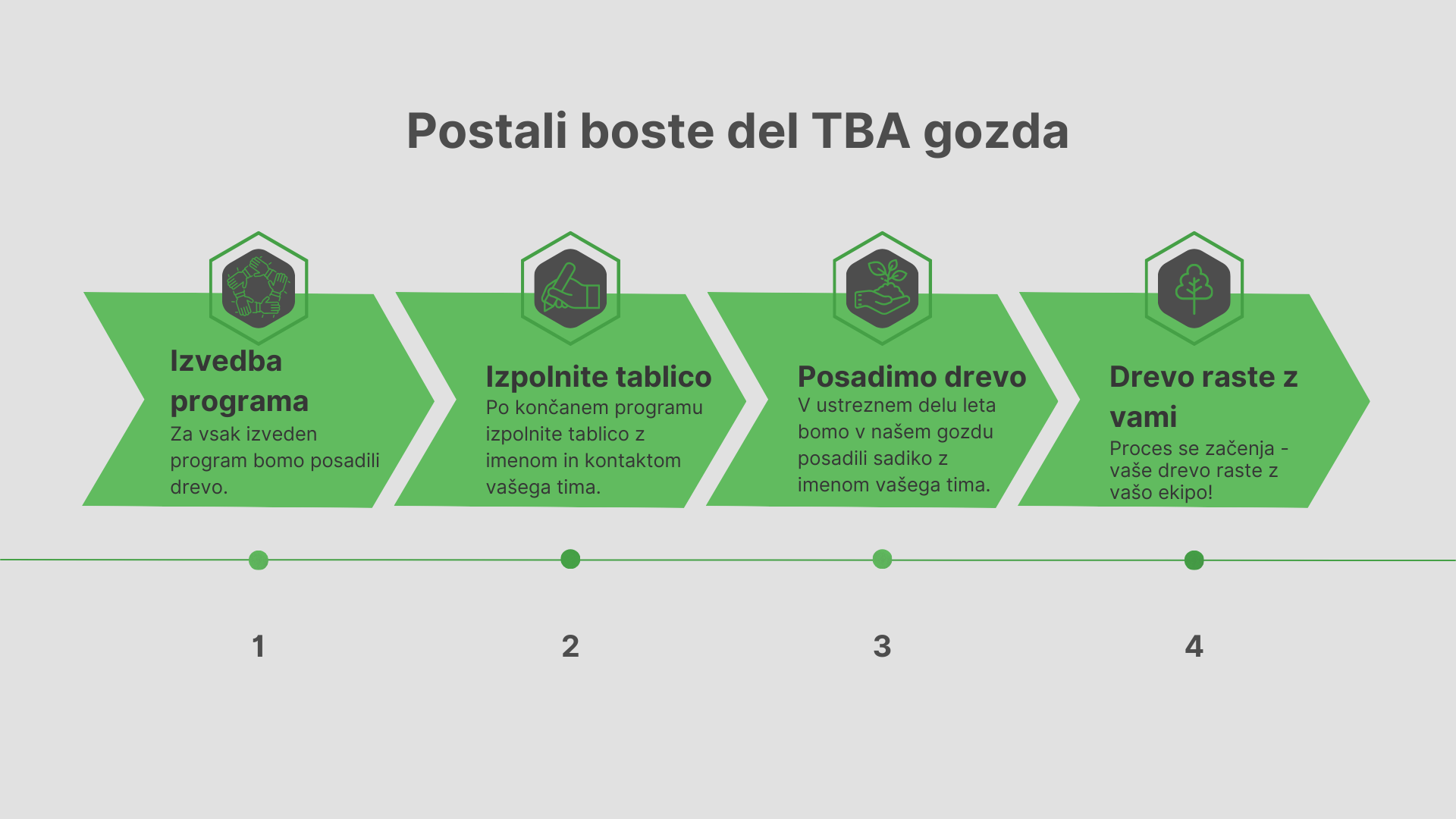 Opis procesa sajenja TBA gozda.